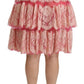 Dolce & Gabbana Elegant Pink Lace High-Waist Skirt