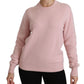 Dolce & Gabbana Cashmere-Blend Pink Crew Neck Sweater