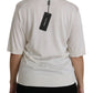 Dolce & Gabbana Elegant White Silk Crew Neck Top