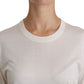 Dolce & Gabbana Elegant White Silk Crew Neck Top