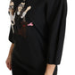 Dolce & Gabbana Elegant Black Silk Stretch Embroidered Top