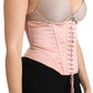 Dolce & Gabbana Silk Blend Corset Belt Luxury Top - Pink