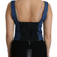 Dolce & Gabbana Elegant Sleeveless Bustier Top in Blue