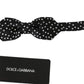 Dolce & Gabbana Black Polka Dots Mens Necktie Papillon 100% Silk Bow Tie