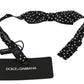 Dolce & Gabbana Black Polka Dots Mens Necktie Papillon 100% Silk Bow Tie