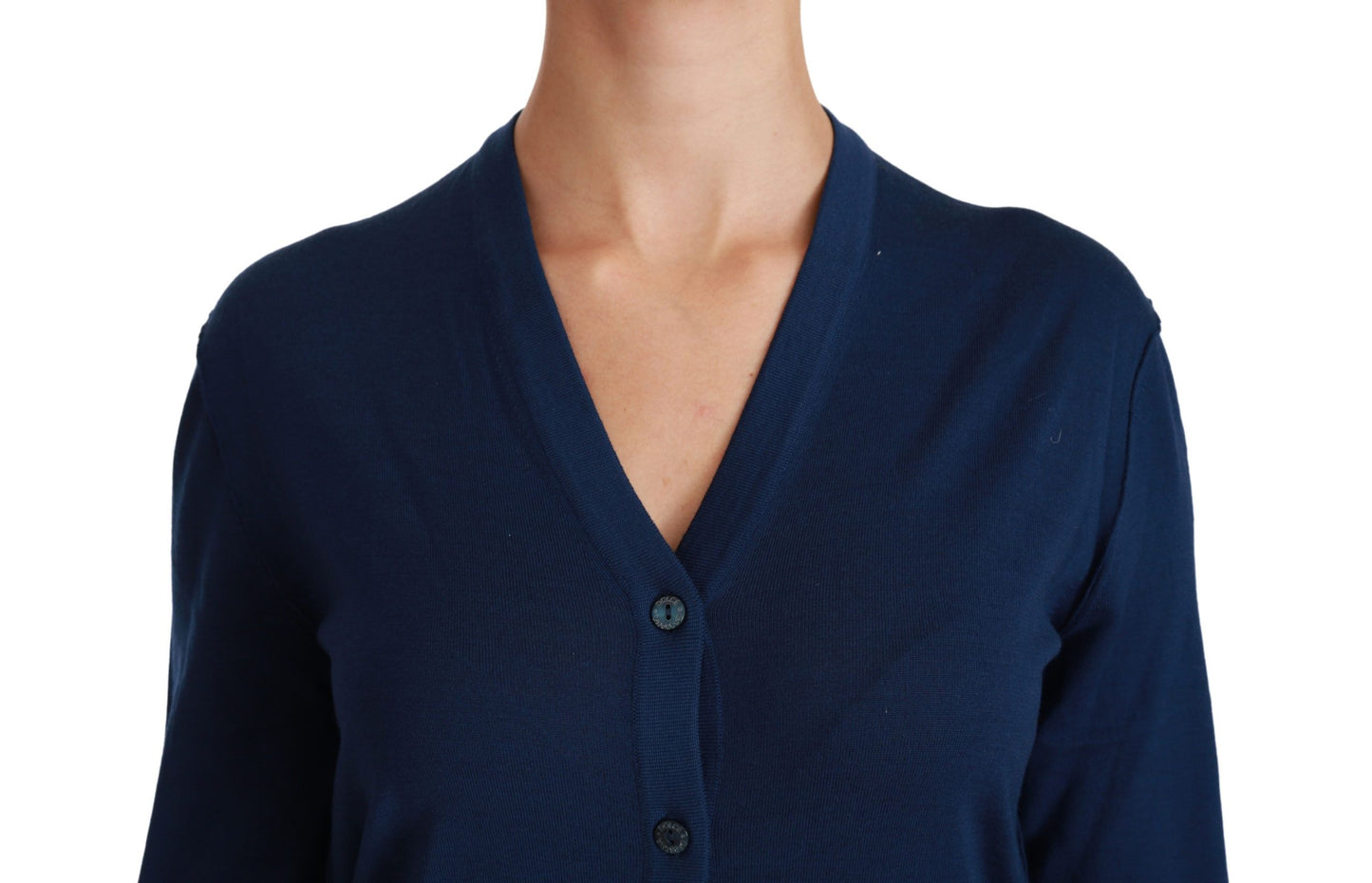 Dolce & Gabbana Elegant Blue Virgin Wool Cardigan