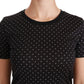 Dolce & Gabbana Chic Black Dotted Crewneck Cotton Tee