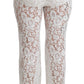 Dolce & Gabbana Elegant White Lace High Waist Pants