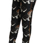 Dolce & Gabbana Elegant Silk Puppy Dog Print Pants