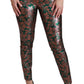 Dolce & Gabbana Elegant Bronze Leaf Metallic Trousers