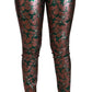 Dolce & Gabbana Elegant Bronze Leaf Metallic Trousers