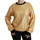 Dolce & Gabbana Elegant Gold Crew Neck Cotton Sweater