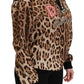 Dolce & Gabbana Elegant Leopard Print Hooded Sweater