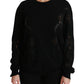 Dolce & Gabbana Elegant Cashmere Crewneck Sweater with Lace Detail