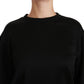 Dolce & Gabbana Elegant Black Cotton Crew Neck Pullover Sweater