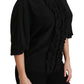 Dolce & Gabbana Elegant Black Silk Short Sleeve Blouse