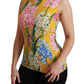 Dolce & Gabbana Sunshine Floral Crewneck Sleeveless Blouse