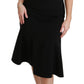 Dolce & Gabbana Elegant Black Fit Flare Wool Blend Dress