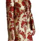 Dolce & Gabbana Elegant Gold Floral Brocade Trench Coat