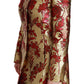 Dolce & Gabbana Elegant Gold Floral Brocade Trench Coat