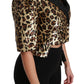 Dolce & Gabbana Gold Leopard Print Short Sleeve Blazer