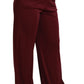 Dolce & Gabbana Elegant Maroon High Waist Wide Leg Trousers