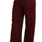 Dolce & Gabbana Elegant Maroon High Waist Wide Leg Trousers