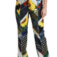 Dolce & Gabbana Elegant High Waist Multicolor Straight Pants