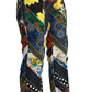 Dolce & Gabbana Elegant High Waist Multicolor Straight Pants