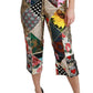 Dolce & Gabbana Elegant High Waist Cropped Silk Blend Trousers