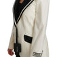 Dolce & Gabbana Elegant Cream & Black Detailed Blazer