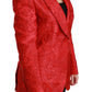 Dolce & Gabbana Red Floral Angel Pattern Blazer