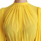 Dolce & Gabbana Silk Pleated A-line Mini Dress in Sunshine Yellow