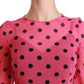 Dolce & Gabbana Elegant Polka Dot A-Line Knee Length Dress