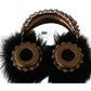 Dolce & Gabbana Gold Black Crystal Embellished Headphones