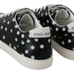 Dolce & Gabbana Black Polka Dotted Leather Sneakers