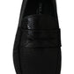 Dolce & Gabbana Exquisite Black Lizard Leather Loafers