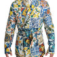 Dolce & Gabbana Multicolor Majolica Robe Jacket Coat