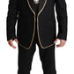 Dolce & Gabbana Elegant Black Silk-Blend 3 Piece Suit