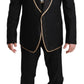 Dolce & Gabbana Elegant Black Silk-Blend 3 Piece Suit