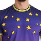 Dolce & Gabbana Purple Cotton Round Neck T-Shirt with Pig Motif