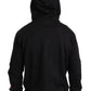 Dolce & Gabbana Elegant Black Hooded Sweater with Multicolor Motif