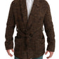 Dolce & Gabbana Elegant Brown Alpaca Blend Belted Cape Jacket