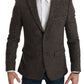 Dolce & Gabbana Elegant Brown Slim Fit Wool Blend Blazer