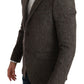 Dolce & Gabbana Elegant Brown Slim Fit Wool Blend Blazer