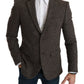 Dolce & Gabbana Elegant Brown Slim Fit Wool Blend Blazer