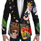 Dolce & Gabbana Chic Black Multicolor Motif Slim Fit Blazer