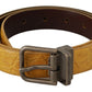 Dolce & Gabbana Exotic Yellow Animal Pattern Leather Belt