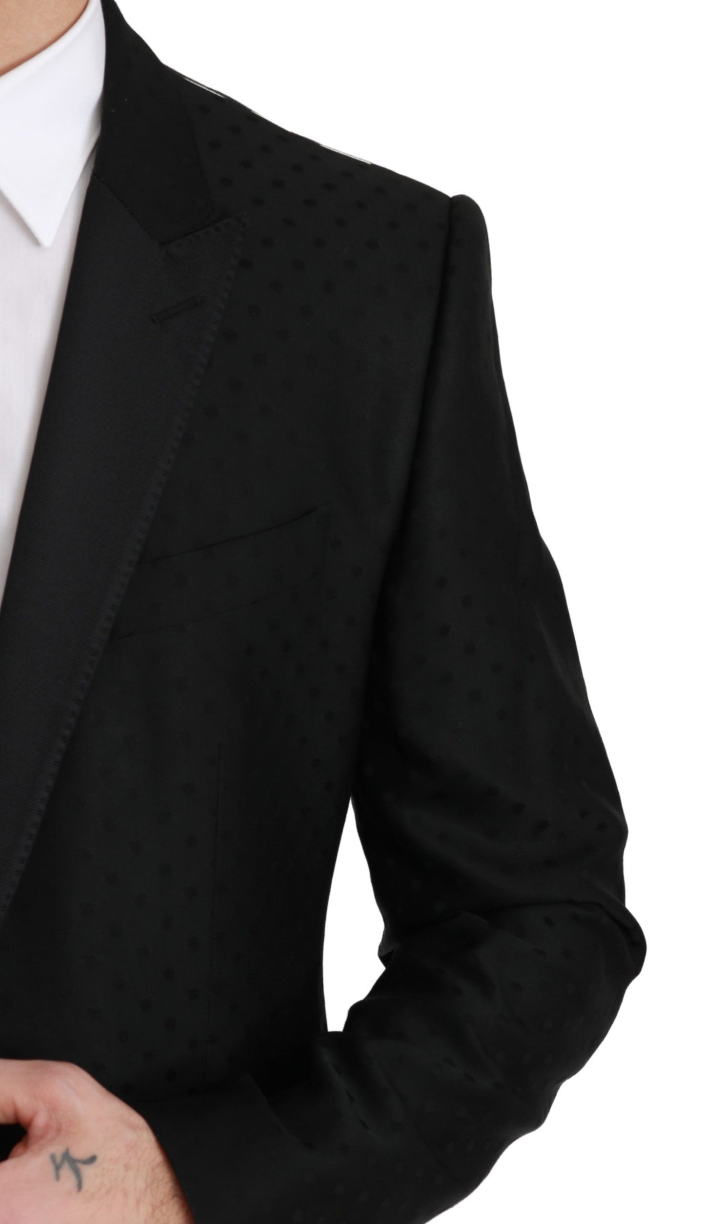 Dolce & Gabbana Polka Dotted Slim Fit Martini Jacket