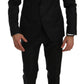 Dolce & Gabbana Elegant Black Crystal-Embellished Two-Piece Suit